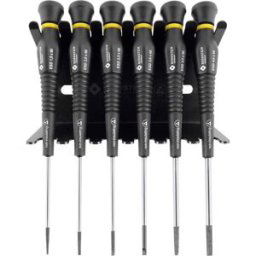 Bernstein Tools for Electronics Bernstein Werkzeugfabrik antistatique (ESD) Jeu de tournevis 6 pièces vis à fente