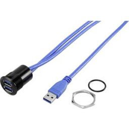 2 x prise femelle A USB 3.0 sur fiche mâle A USB 3.0 1.50 m TRU COMPONENTS USB-22-BK 92007P90 1 pc(s)