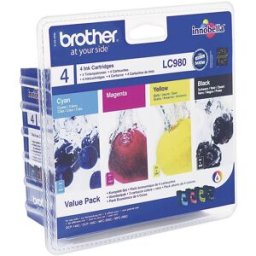 Brother Encre LC-980 dorigine pack bundle noir, cyan, magenta, jaune LC980VALBP