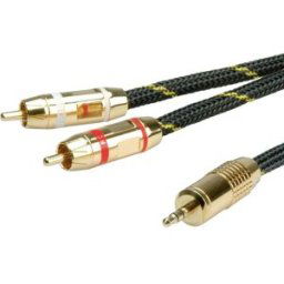 ROLINE GOLD Câble audio 3,5mm Stéréo - 2x RCA, M / M, 10 m