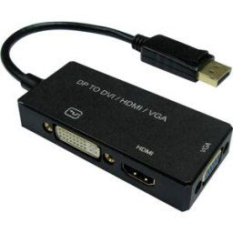 Câble adaptateur Value DisplayPort / DVI / HDMI / VGA Fiche mâle DisplayPort, Prise femelle DVI-D 24+1 pôles, Prise femelle HDMI-A, Prise femelle VGA 15 pôles