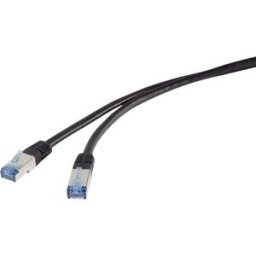 Renkforce RF-4673696 RJ45 Câble réseau, câble patch CAT 6a S/FTP 20.00 m noir résistant aux UV 1 pc(s)