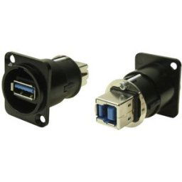 XLRFT USB 3.0 A-B femelle noir avec mise à la terre métallique Adaptateur/prolongateur encastrable CP30108 Cliff Contenu: 1 pc(s)