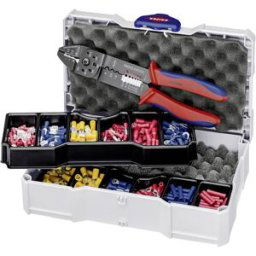 Knipex 97 90 26 Set doutils de sertissage 301 pièces pour cosses isolées, pour connecteurs enfichables isolés 1.5 à 6 mm²
