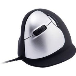 R-GO Tools HE (RGOHELELA) Souris ergonomique USB Taille: L noir,argent 5 Boutons 500 dpi, 1500 dpi, 2000 dpi, 3500 dpi ergonomique