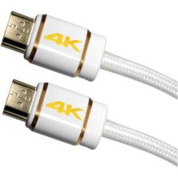 Câble de raccordement Maxtrack HDMI Fiche mâle HDMI-A, Fiche mâle HDMI-A 3.00 m blanc C 216-3 L 4K UHD Câble HDMI