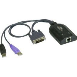 Aten KVM Adaptateur [2x USB 2.0 type A mâle, DVI-D mâle - 1x RJ45 femelle] 0.20 m noir