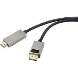 Renkforce DisplayPort / HDMI Cordon Fiche mâle DisplayPort, Fiche mâle HDMI-A 3.00 m noir UHD 8K @ 60 Hz, UHD 4K @ 120 Hz RF-4995158 Câble DisplayPort