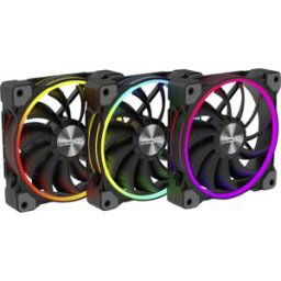 Alpenföhn 3x Wing Boost 3 ARGB Ventilateur pour PC noir, RVB (l x H x P) 120 x 120 x 25 mm avec éclairage LED