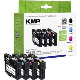 KMP Encre remplace Epson 18XL, T1816, T1811, T1812, T1813, T1814 compatible pack bundle noir, cyan, magenta, jaune E145V 1622,4050