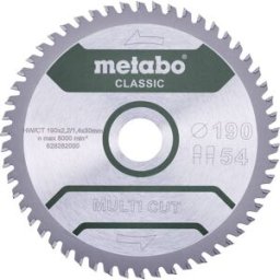Metabo MULTI CUT CLASSIC 628661000 Lame de scie circulaire 165 x 20 x 1.4 mm Nombre de dents: 42 1 pc(s)