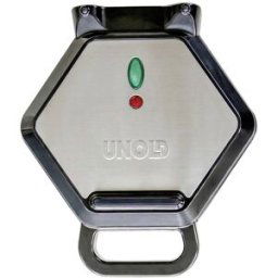Unold Bobby Gaufrier boîtier Cool-Touch, revêtement anti-adhésif, adaptation automatique de la température noir, acier inoxydable (brossé)