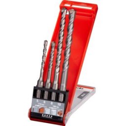 kwb 240500 acier 40CR Jeu de forets pour marteau-perforateur 4 pièces 5 mm, 6 mm, 8 mm, 10 mm SDS-Plus 1 set