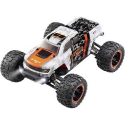 Reely RaVage 4x4 V2 orange/blanc brushed 1:16 Auto RC électrique Monstertruck 4 roues motrices (4WD) prêt à fonctionner (RtR) 2,4 GHz avec accu et câble de