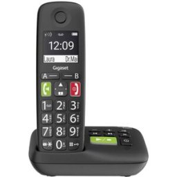 Siemens Gigaset E290A DECT/GAP Téléphone sans fil compatible avec les appareils auditifs, répondeur téléphonique, fonction mains libres, babyphone noir