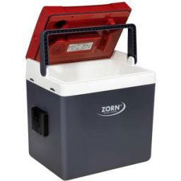 Glacière et compartiment chauffant à batterie ZORN Cooler Z 26 LNE PX CEE: E (A - G) thermoélectrique 230 V, 12 V, 18 V blanc-rouge, gris 25 l Max. 17°C en