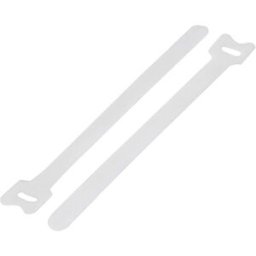 TRU COMPONENTS TC-12351680 Collier de serrage auto-agrippant pour grouper partie velours et partie agrippante (L x l) 210 mm x 16 mm blanc 20 pc(s)