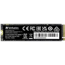 Verbatim Vi5000 512 GB SSD interne NVMe/PCIe M.2 M.2 NVMe PCIe 4.0 x4 au détail 31825