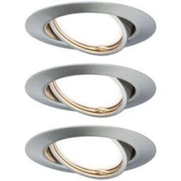 Paulmann 93420 Base Spot encastrable jeu de 3 LED GU10 15 W acier inoxydable (brossé)