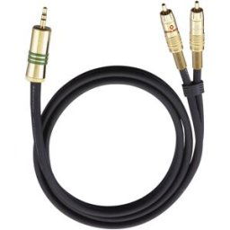 Câble audio Oehlbach 2056 [2x Cinch-RCA mâle - 1x Jack mâle 3.5 mm] 1.00 m noir contacts dorés