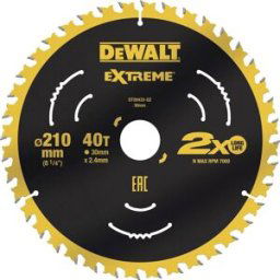 DEWALT DT20433-QZ Lame de scie circulaire 210 x 30 x 2.4 mm Nombre de dents: 40 1 pc(s)