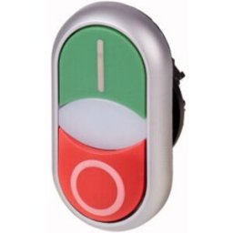 Eaton 284830 M22-DDLM-GR-X1/X0 Bouton-poussoir à double touche collerette plastique 1 pc(s)