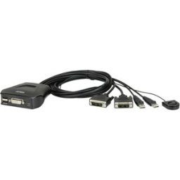 Aten CS22D-AT 2 ports Commutateur KVM DVI USB 1920 x 1200 Pixel