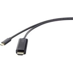 Renkforce USB-C® / HDMI Câble adaptateur USB-C® mâle, Fiche mâle HDMI-A 3.00 m noir UHD 4K @ 60 Hz RF-4531594 Câble dafficheur USB-C®
