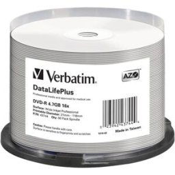 DVD-R vierge Verbatim 43744 50 pc(s) 4.7 GB 120 min imprimable