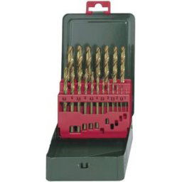 Metabo 627156000 HSS Jeu de forets pour le métal 19 pièces TiN DIN 338 tige cylindrique 1 set