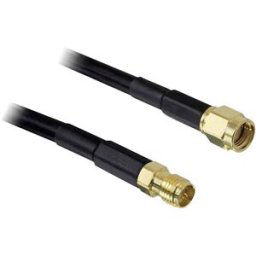 Rallonge pour antenne WiFi Delock 88430 [1x SMA mâle inversé - 1x SMA femelle inversé] 2.00 m noir
