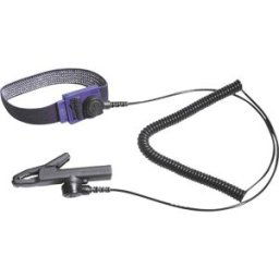 Bernstein Tools for Electronics 9-342 Bracelet antistatique (ESD) noir câble de terre inclus Bouton-pression 3 mm, Pression mâle 10 mm, pince crocodile