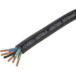 TRU COMPONENTS TC-11594964 Câble à gaine caoutchouc H07RN-F 5 x 10 mm² noir Marchandise vendue au mètre