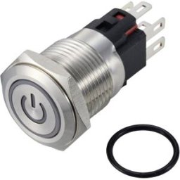 TRU COMPONENTS TC-12647476 Bouton-poussoir 250 V/AC 3 A 1 x Off/(On) IP65 RVB à rappel acier inoxydable 1 pc(s)