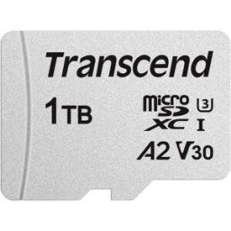 Transcend TS1TUSD300S-A Carte microSD au détail 1 TB UHS-I, Class 10, v30 Video Speed Class, A1 Application Performance Class, A2 Application Performance Class