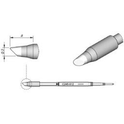 JBC Tools C245912 Panne de fer à souder forme ronde, biseautée Taille de la panne 3.0 mm Contenu 1 pc(s)
