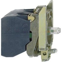 Schneider Electric ZB4BW0B11 Contact auxiliaire, Élément LED avec adaptateur de fixation, avec culot dampoule 1 NO (T) blanc à rappel 24 V/DC, 24 V/AC 1 pc(s)