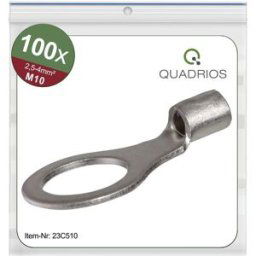 Quadrios 23C510 Cosse à oeillet Section max.=4 mm² Ø du trou=10.5 mm non isolé 100 pc(s)