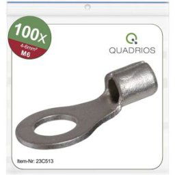 Quadrios 23C513 Cosse à oeillet Section max.=6 mm² Ø du trou=6.5 mm non isolé 100 pc(s)