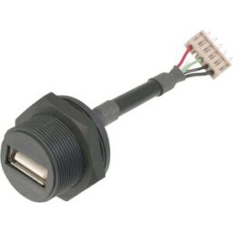 Connectique USB 2.0 - IP67 TRU COMPONENTS TC-A-USB-APFS-203 embase femelle USB A femelle vers connecteur 5 pôles 1 pc(s)