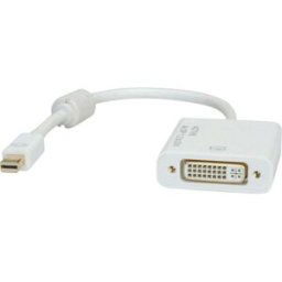 Câble adaptateur Roline Mini-Display / DVI Fiche mâle Mini DisplayPort, Prise femelle DVI-D 24+1 pôles 0.10 m blanc 12.03.3137 Câble DisplayPort