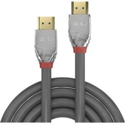 Câble de raccordement LINDY HDMI Fiche mâle HDMI-A, Fiche mâle HDMI-A 10.00 m gris 37876 4K UHD Câble HDMI