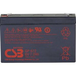 CSB Battery GP 672 Standby USV GP672F1 Batterie au plomb 6 V 7.2 Ah plomb (AGM) (l x H x P) 151 x 101 x 34 mm cosses plates 4,8 mm, cosses plates 6,35 mm sans