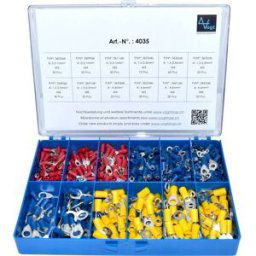 Vogt Verbindungstechnik 4035 Assortiment de cosses à oeillet 0.50 mm² 6 mm² rouge, bleu, jaune 505 pc(s)