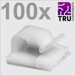 TRU COMPONENTS T24CA021 Clip de câble autocollant TC-12888440 Plage de Ø du faisceau 1 à 7 mm blanc 100 pc(s)
