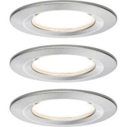 Paulmann Nova Spot encastrable pour salle de bains jeu de 3 LED LED 18 W IP44 fer (brossé)