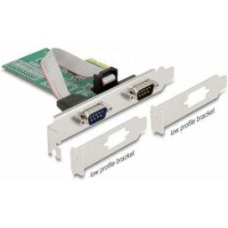 Delock 89555 2 ports Carte enfichable sérielle PCI-Express, RS232 PCIe x1
