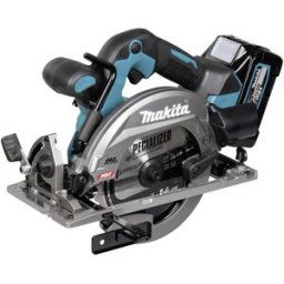 Makita HS012GD201 Scie circulaire portative sans fil Profondeur de coupe max. (90°) 57 mm + 2 batteries, + chargeur, + mallette 1300 W 40 V 2.5 Ah