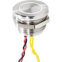 Renkforce RF-4707816 Bouton de sonnette avec piezo simple acier inoxydable, blanc 24 V/0,3 A
