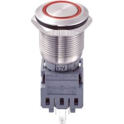 Interrupteur antivandalisme TRU COMPONENTS LAS1-BGQ-11ZE/R/12V 701930 250 V/AC 5 A 1 x Off/On IP67 à accrochage 1 pc(s)